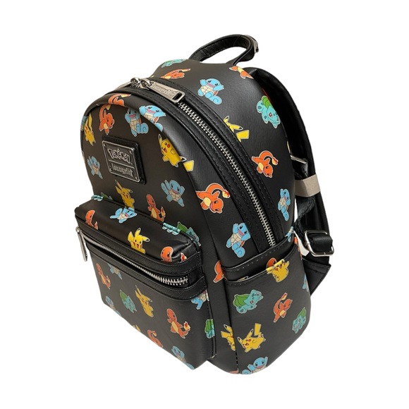 NEW Loungefly Pokemon Starters Black Mini Backpack Exclusive Design New With Tag - Picture 5 of 16